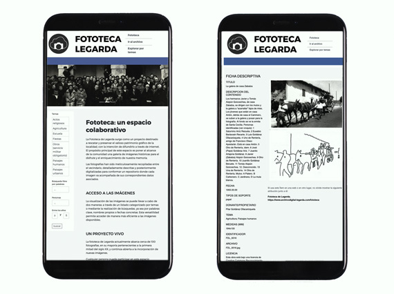 Portal web y<br>fototeca de Legarda